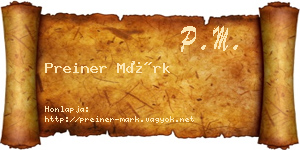 Preiner Márk névjegykártya